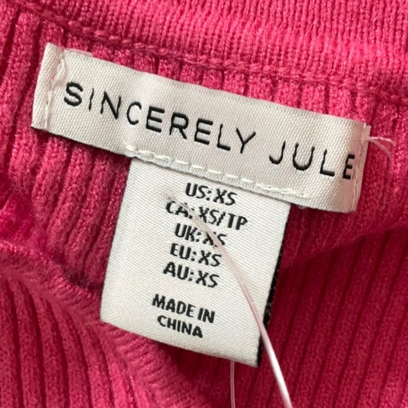 Sincerly Jules - Vibrant Pink Ribbed Cardigan Size XS - Picture 8 of 9